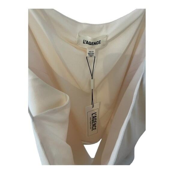 NWT L’AGENCE Jane Silk Parchment / Cream Cami Adjustable Straps Blouse - Size XS - Picture 15 of 16